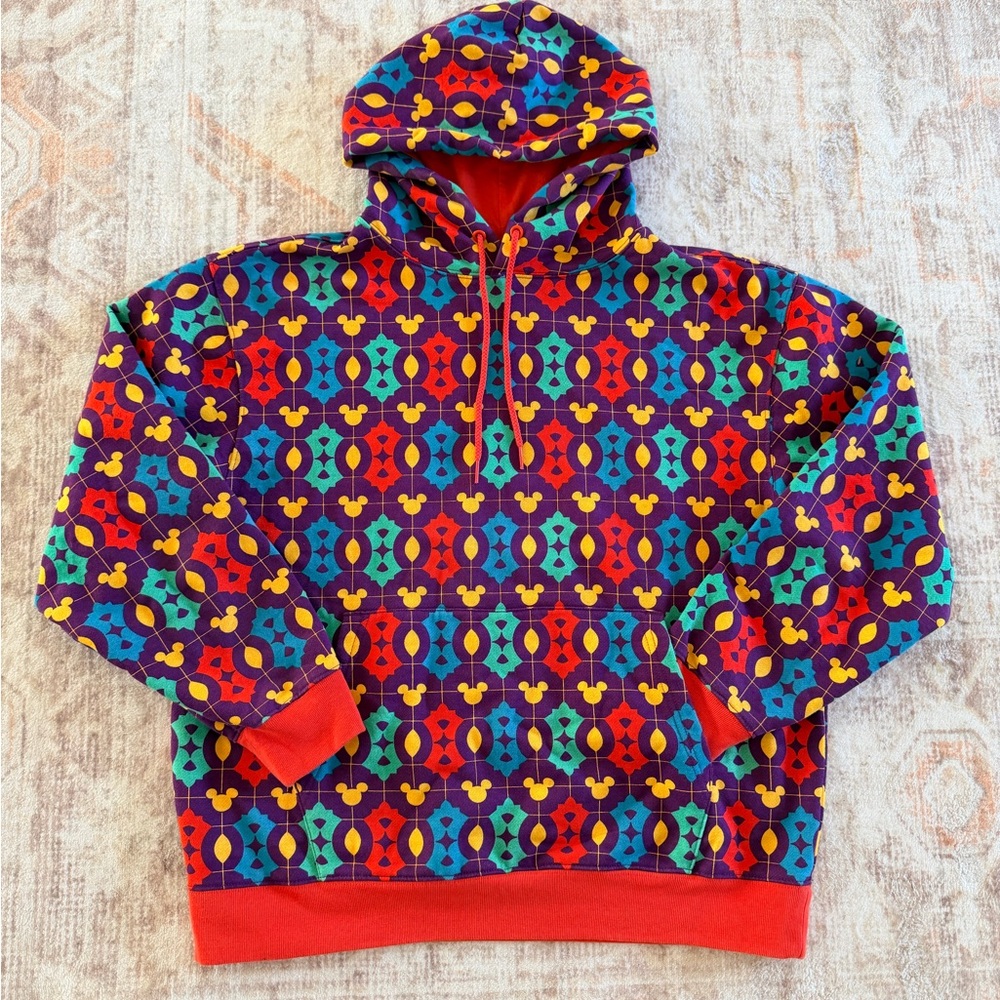 Disney Purple Red Abstract Print Hoodie
